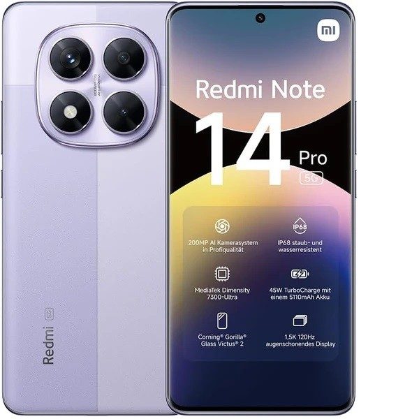 گوشی موبايل شیائومی مدل Redmi Note 14 Pro 5G ظرفیت 512 گیگابایت رم 12 گیگابایت
